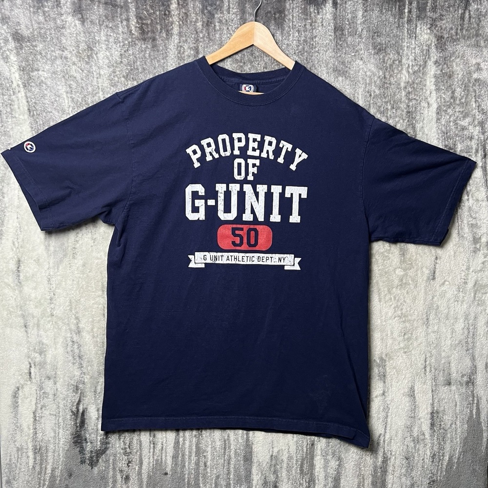 Vintage Y2K 50 Cent Property of G Unit T-Shirt Size 3XL Blue Hip Hop Rap